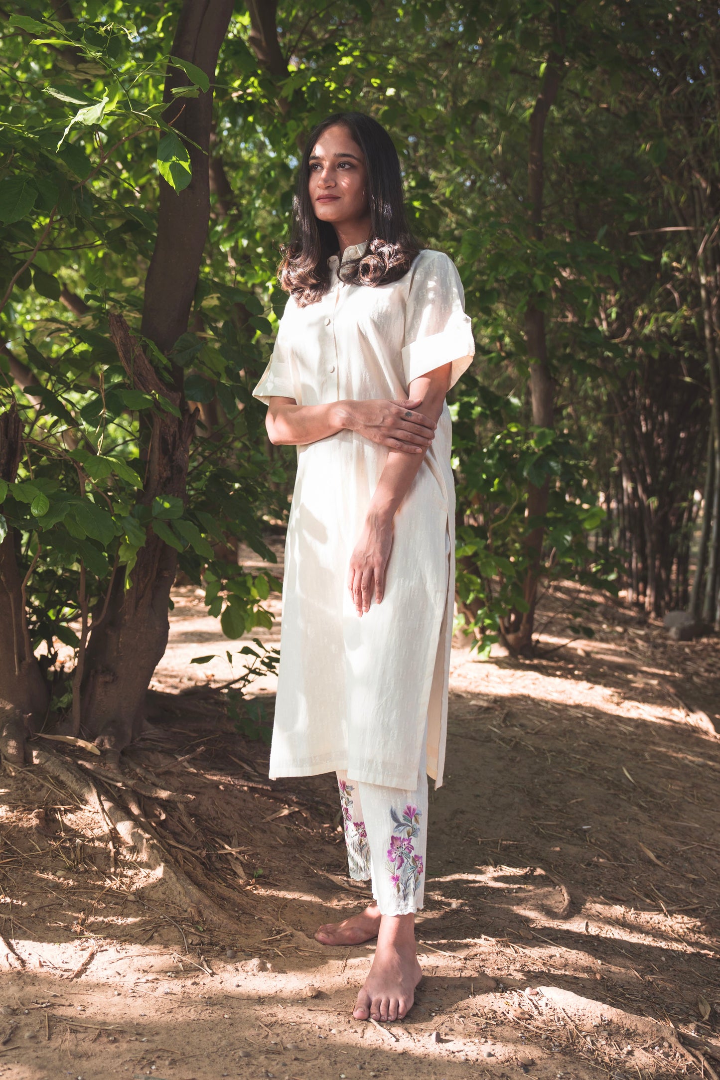 Rabbit Embroidered Pants
