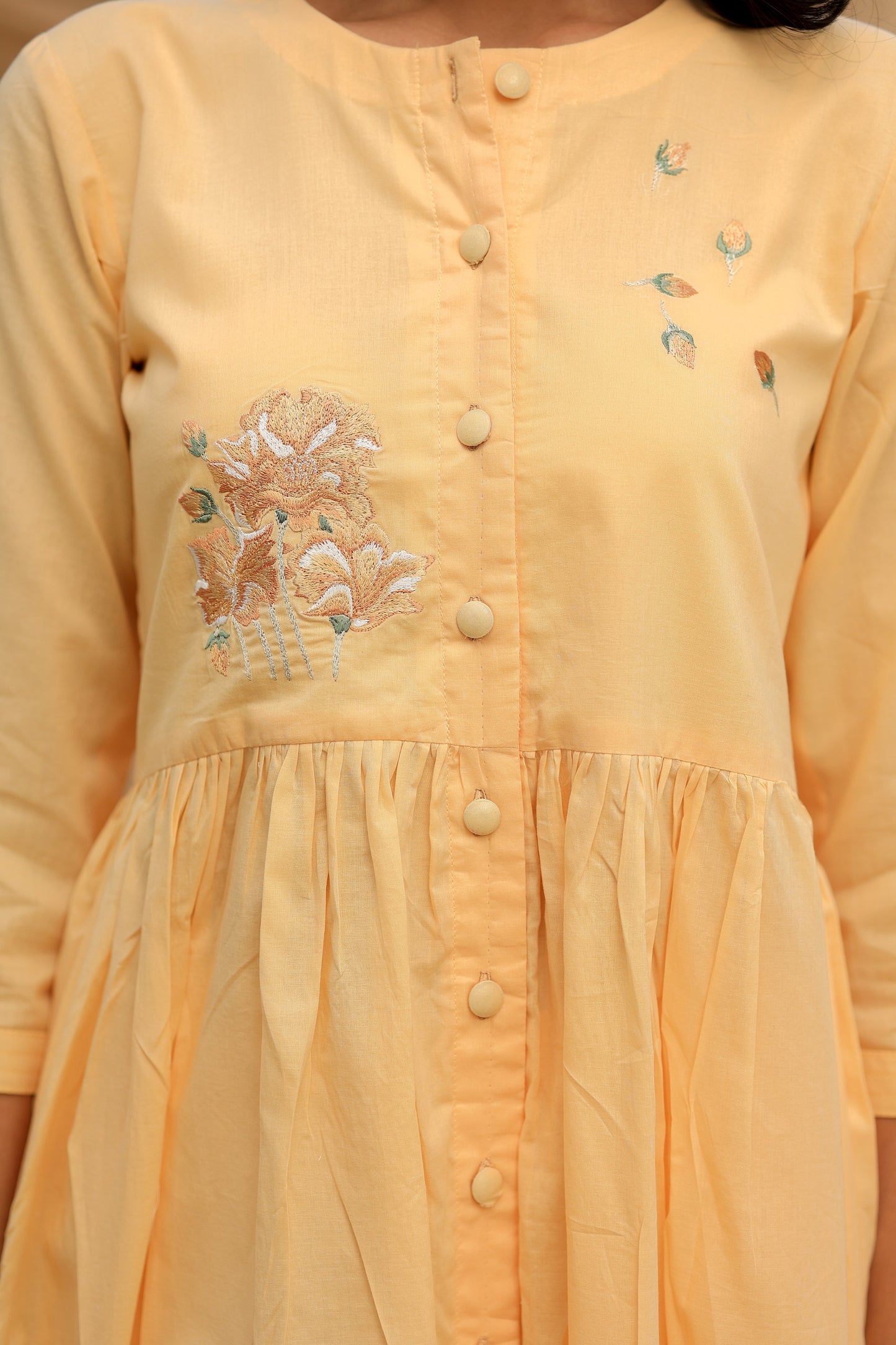 Long Pleated Kurta Set in Mango