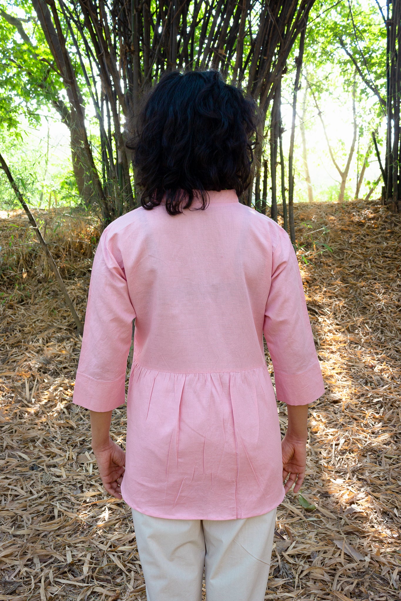 Pleated Shirt in Light Pink