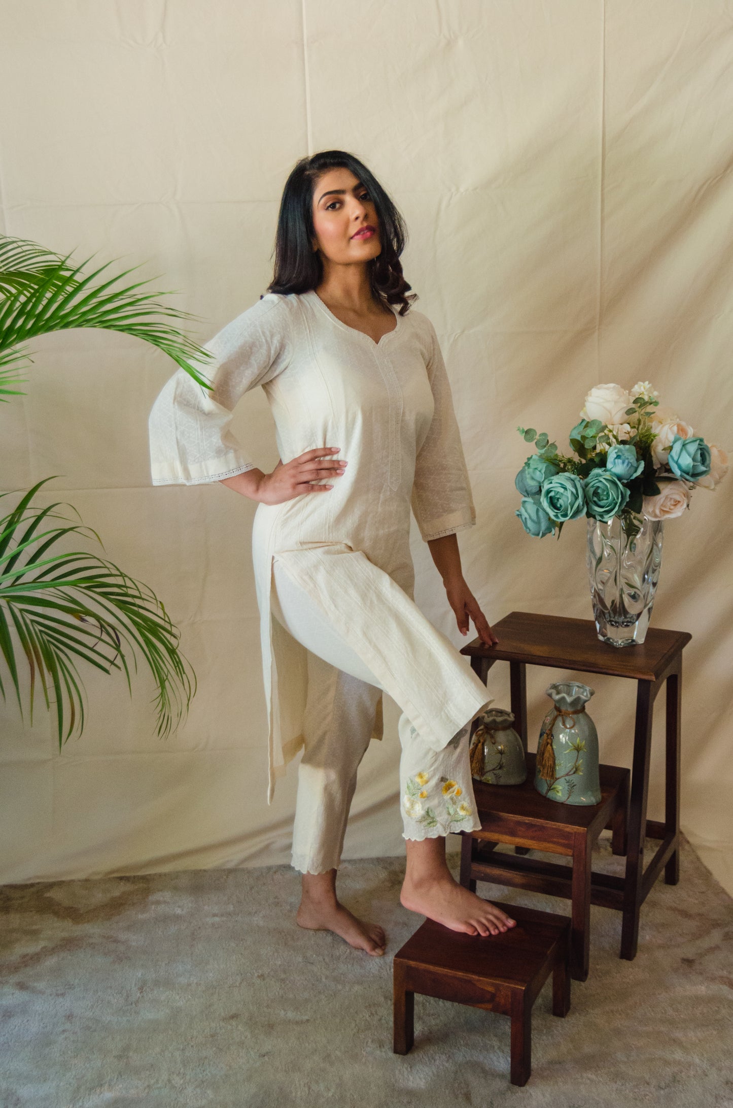 Butterfly Embroidered Pants